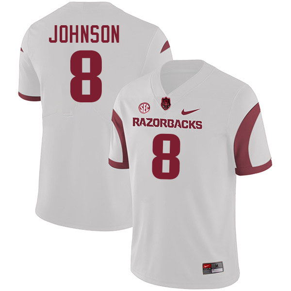 Jayden Johnson Arkansas Jersey,Arkansas Razorbacks #8 Jayden Johnson Jersey Youth College-White